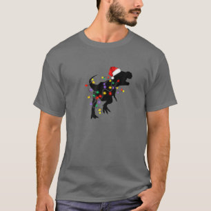 Camiseta Família de pijamas de Natal do Dinossauro T Rex X