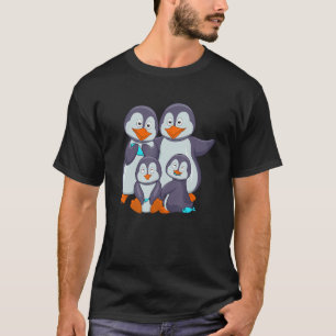 Camiseta Família de Pinguim Ave Aquática Animal Não Voador