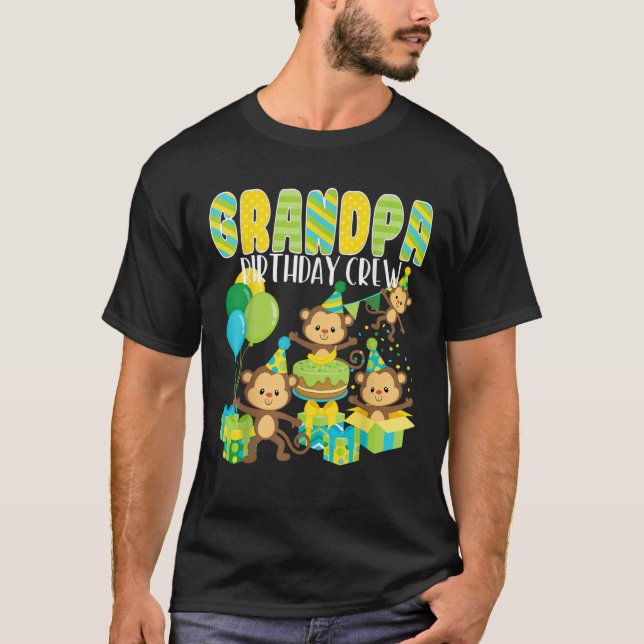 Camiseta Família de Tripulantes de Aniversário do Vovô da f (Frente)