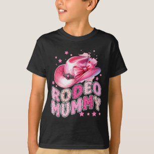 Camiseta Família de Vaqueira Rosa Múmia de Rodeio de 1º Ani