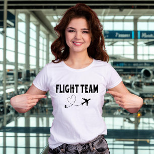 Camiseta Família de Viagem Férias Voo Preto Equipe Avião