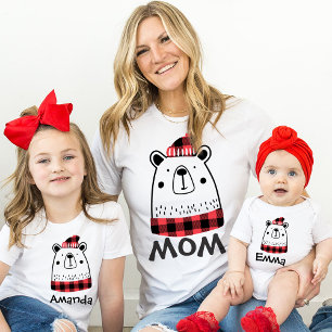 Camiseta Família de Xadrezes de Natal de Combinação Persona