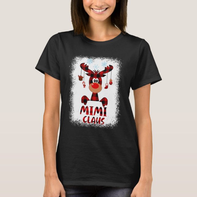 Camiseta Família de Xadrezes de Reindeer de Mimi Claus Bran (Frente)
