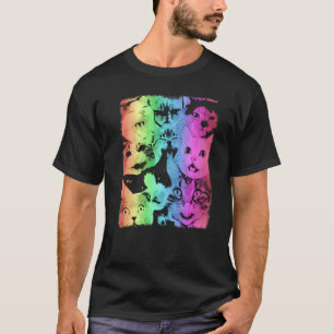 Camiseta Família do Gato Arco-Íris