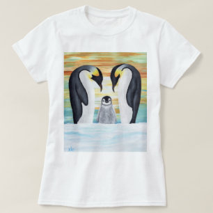 Camiseta Família do pinguim com pinguim do bebê