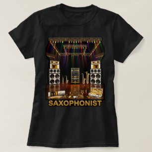 Camiseta Família do Saxofone: Soprano Alto Tenor Barítono