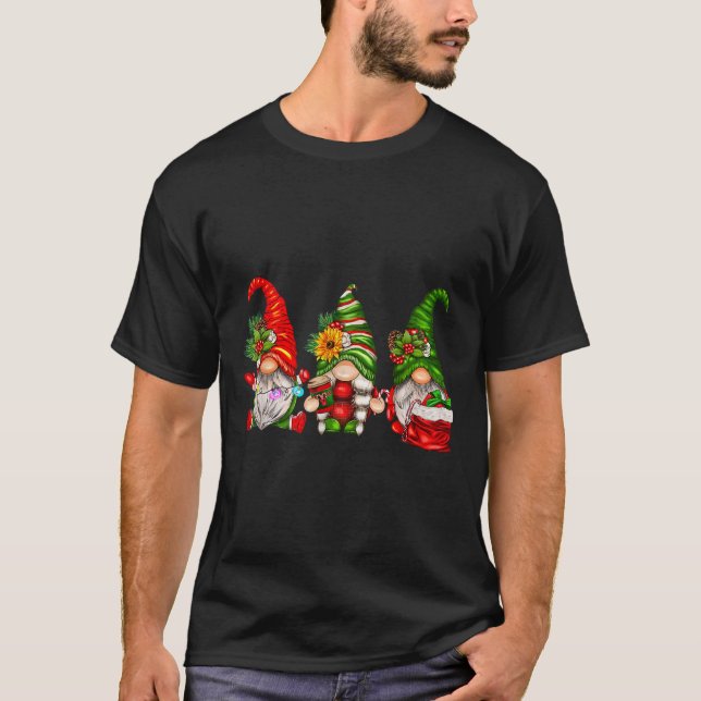 Camiseta Família dos Gnomos de Natal Bonitos a Corresponder (Frente)