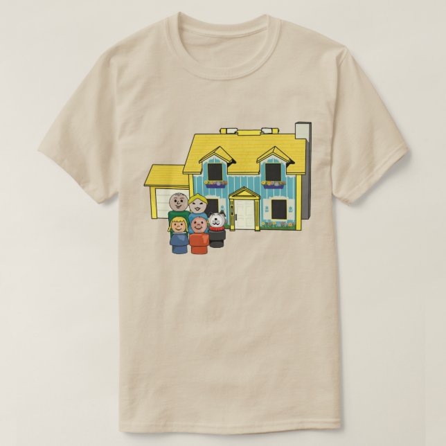 Camiseta Família e Casa Clássicas de Pequenas Pessoas (Frente do Design)