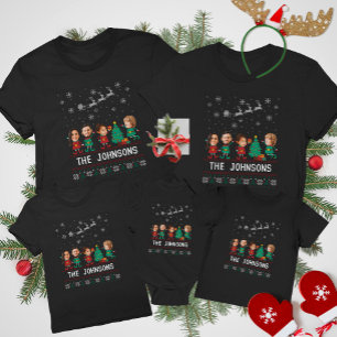 Camiseta Família Elf de Natal Personalizada e Engraçada