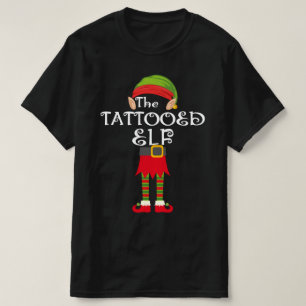 Camiseta família elf tatuada que corresponde ao natal