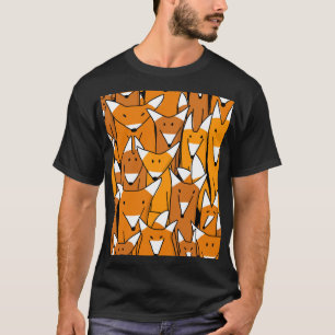 Camiseta Família Encantadora de Raposa: Padrões Animais Rep