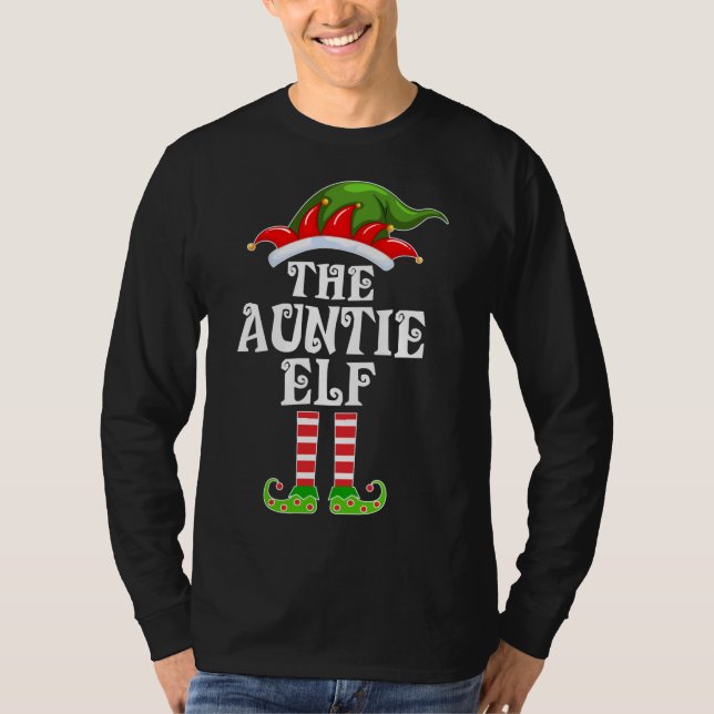 Camiseta Família Engraçada, A Tia Elf Cos De Natal (Frente)