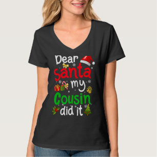 Camiseta Família Engraçada Caros Papais noeis Que Meu Primo