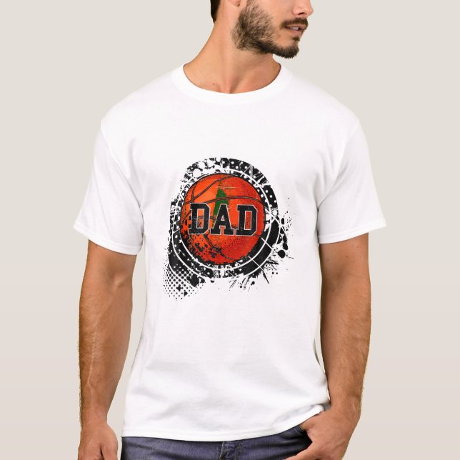 Camiseta Família Engraçada de Pai de basquete (Frente)