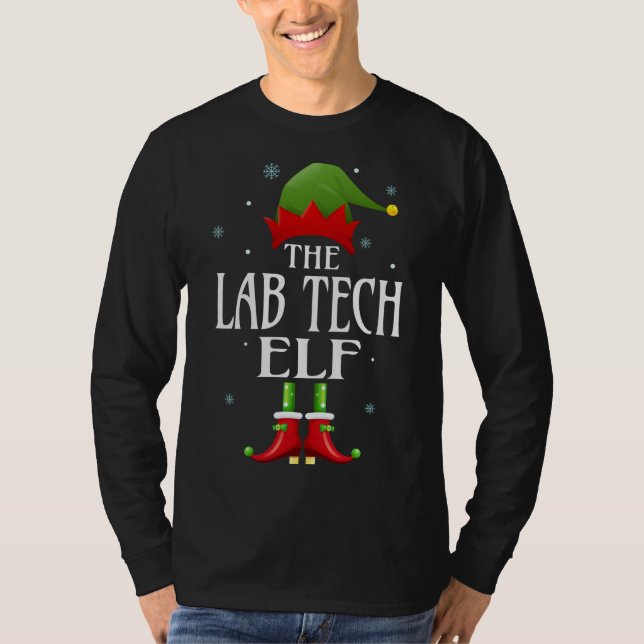 Camiseta Família Engraçada Do Lab Tech Elf Xmas Correspondê (Frente)