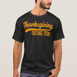 Camiseta Família Engraçada Equipe de Comida de Ação de Graç