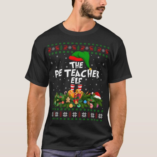 Camiseta Família Engraçada Feia Professora Elf Chri (Frente)