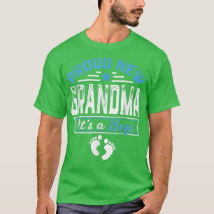 Camiseta Família Engraçada Nova Vovó Orgulhosa É Um Menino 