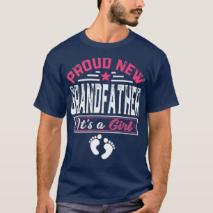 Camiseta Família Engraçada Novo Avô Orgulhoso É Uma Garota 