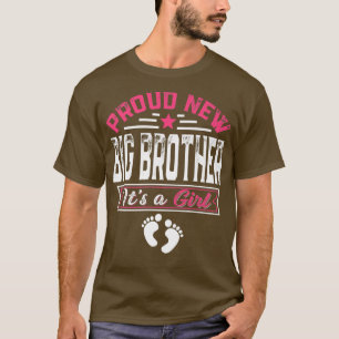 Camiseta Família Engraçada Novo Irmão Grande É Uma Garota G
