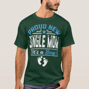 Camiseta Família Engraçada Novo Solteiro Mãe É Um Menino Ge