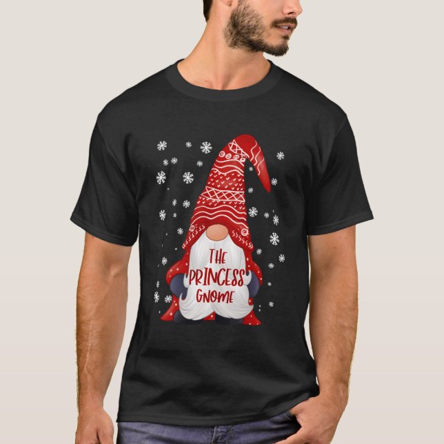 Camiseta Família Engraçada Princesa Gnomo Correspondendo Na (Frente)