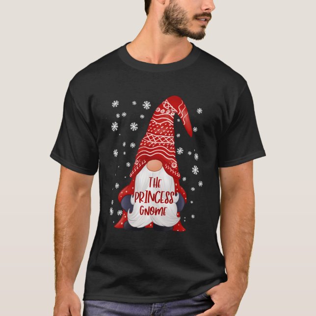 Camiseta Família Engraçada Princesa Gnomo Correspondendo Na (Frente)