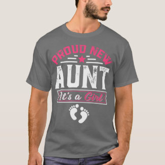 Camiseta Família Engraçada Tia Nova Orgulhosa É Uma Menina