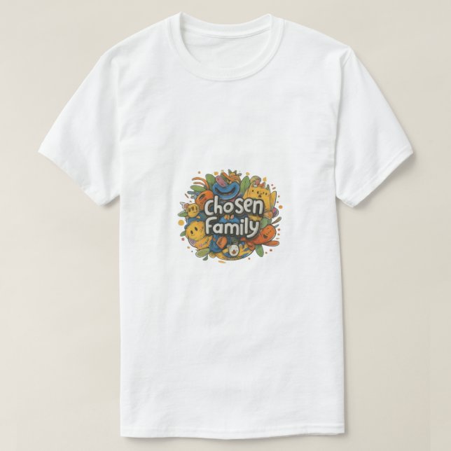 Camiseta "Família escolhida" (Frente do Design)