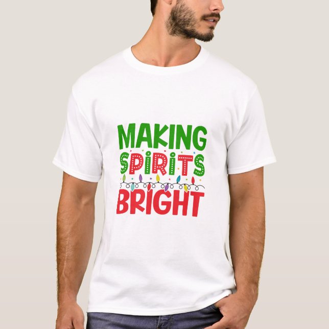 Camiseta Família Espírito de Natal Brilhante (Frente)