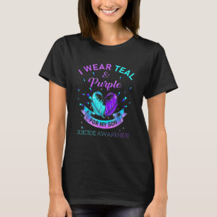 Camiseta Família Eu Visto Teal E Roxo Para O Meu Filho Suic