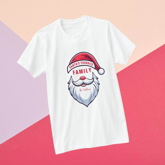 Camiseta Família Favorita de Papais noeis de Natal Personal (Criador carregado)