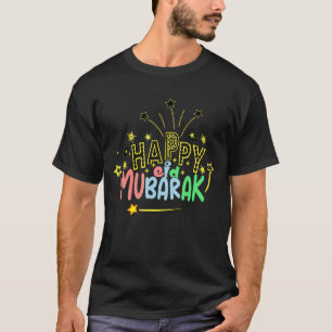 Camiseta Família Feliz Eid Mubarak Kareem Muçulmano Eid