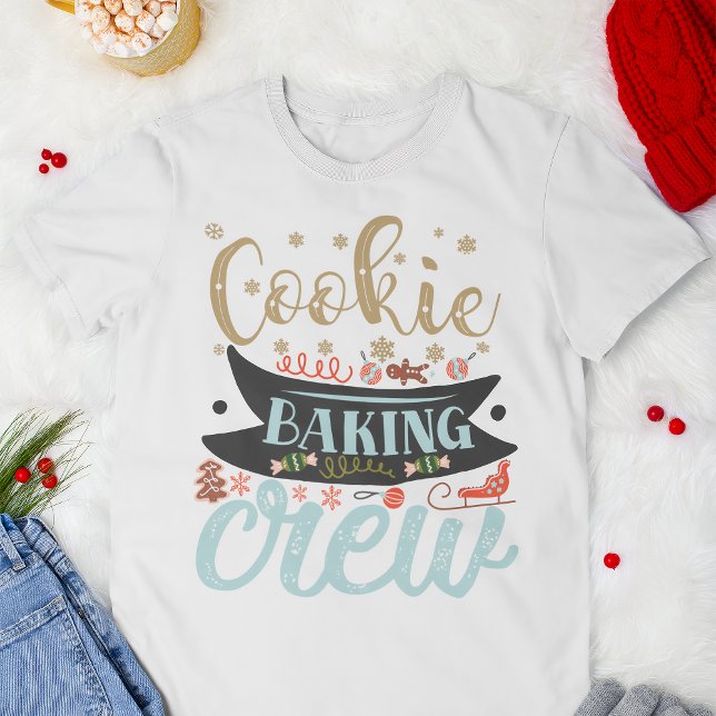 Camiseta Família Feriado de Natal da Tripulação Cookie Baki (Criador carregado)