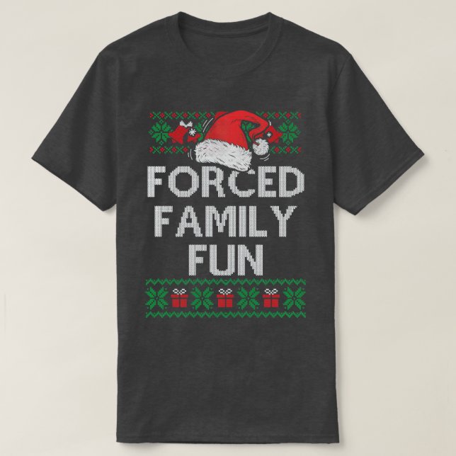 Camiseta Família Forçada Diversão Sarcástica Adulto Engraça (Frente do Design)