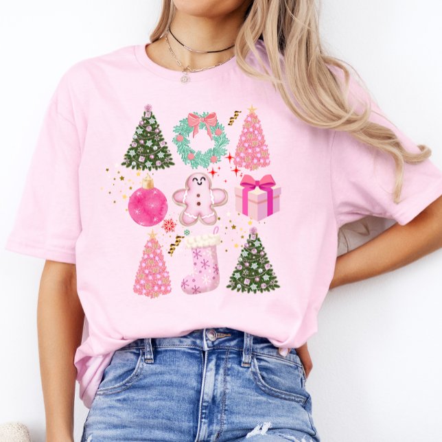 Camiseta Família Fria Moderna Mulher de Natal Feriada Camis (Christmas Family Modern Shirt)