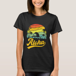 Camiseta Família Funny Aloha Hawaii Palm Tree Beach Vacatio