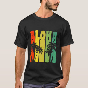 Camiseta Família Funny Aloha Hawaii Palm Tree Beach Vacatio