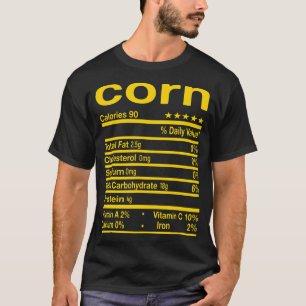 Camiseta Família Funny Corn Graças Comida de Fatos Nutric
