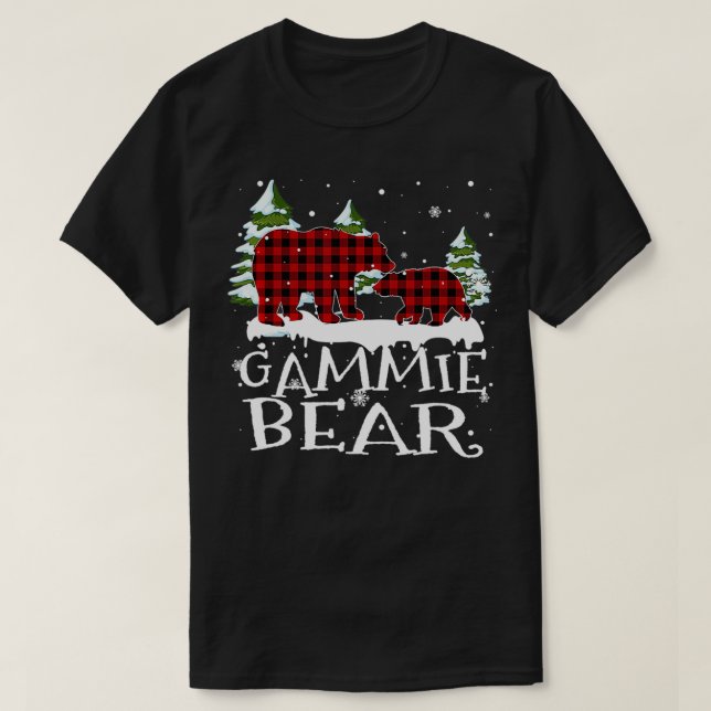 Camiseta Família Gammie Bear Correspondente ao Pijama Verme (Frente do Design)