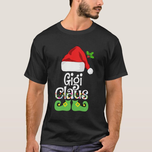 Camiseta Família Gigi Claus Correspondendo Vovó Claus Pajam (Frente)
