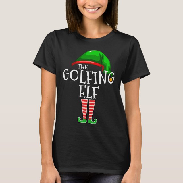 Camiseta Família Golfe Elf Correspondendo ao Natal Golf Da (Frente)
