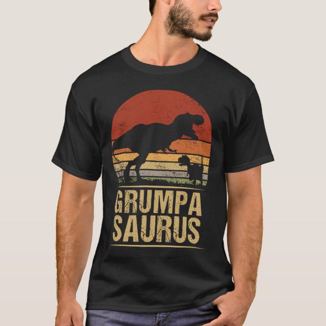 Camiseta Família GrumpaSaurus Rex Dinossaur T-Rex Dino Brot (Frente)