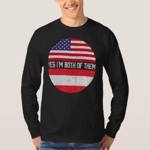 Camiseta Família Herita Metade Americana de Bandeiras Austr