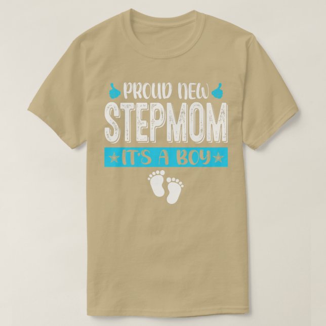 Camiseta Família legal Nova Stepmama Orgulhosa É um Menino  (Frente do Design)
