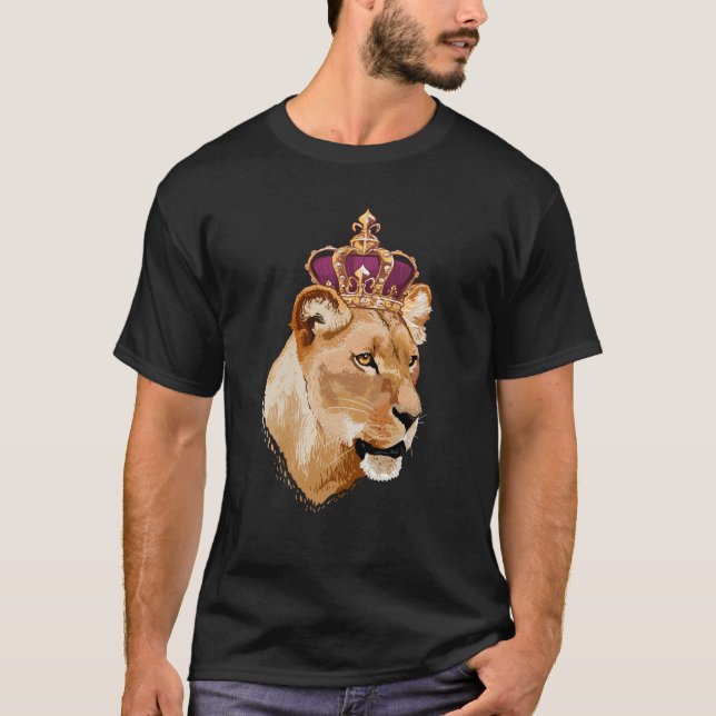 Camiseta Família Lion Queen Big Cat Crowed Lioness (Frente)