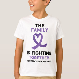 Camiseta Família lutando junta fita roxa overdose Ah