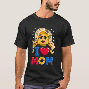 Camiseta Família Mãe Construtor Mestre Construindo Tijolos 