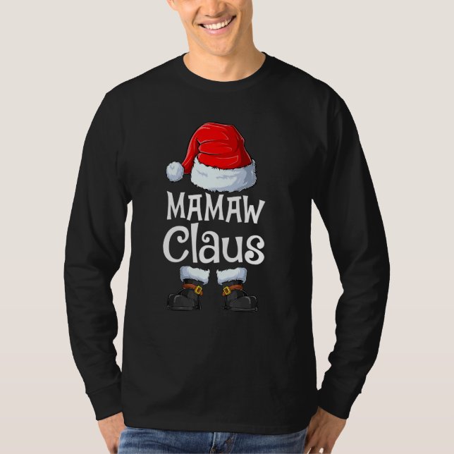 Camiseta Família Mamaw Claus Correspondendo Mamaw Claus Paj (Frente)