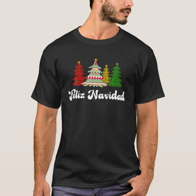 Camiseta Família Matando Feliz Navidad Espanhola Chri Mexic (Frente)